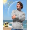 imageMens Sun Protection Shirts UPF 50 Long Sleeve Hoodie with 2 Pockets UV SPF Fishing Hiking Rash Guard ShirtsLight Grey