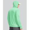 imageMens Sun Protection Shirts UPF 50 Long Sleeve Hoodie with 2 Pockets UV SPF Fishing Hiking Rash Guard ShirtsMint Green