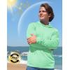 imageMens Sun Protection Shirts UPF 50 Long Sleeve Hoodie with 2 Pockets UV SPF Fishing Hiking Rash Guard ShirtsMint Green