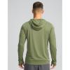 imageMens Sun Protection Shirts UPF 50 Long Sleeve Hoodie with 2 Pockets UV SPF Fishing Hiking Rash Guard ShirtsOlive
