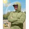 imageMens Sun Protection Shirts UPF 50 Long Sleeve Hoodie with 2 Pockets UV SPF Fishing Hiking Rash Guard ShirtsOlive