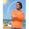 imageMens Sun Protection Shirts UPF 50 Long Sleeve Hoodie with 2 Pockets UV SPF Fishing Hiking Rash Guard ShirtsOrange