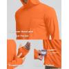imageMens Sun Protection Shirts UPF 50 Long Sleeve Hoodie with 2 Pockets UV SPF Fishing Hiking Rash Guard ShirtsOrange