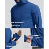 imageMens Sun Protection Shirts UPF 50 Long Sleeve Hoodie with 2 Pockets UV SPF Fishing Hiking Rash Guard ShirtsRoyal Blue