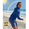 imageMens Sun Protection Shirts UPF 50 Long Sleeve Hoodie with 2 Pockets UV SPF Fishing Hiking Rash Guard ShirtsRoyal Blue