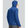 imageMens Sun Protection Shirts UPF 50 Long Sleeve Hoodie with 2 Pockets UV SPF Fishing Hiking Rash Guard ShirtsRoyal Blue