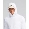 imageMens Sun Protection Shirts UPF 50 Long Sleeve Hoodie with 2 Pockets UV SPF Fishing Hiking Rash Guard ShirtsWhite
