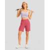 imageWomens Athletic Shorts with Zipper Pocket 7quot High Waisted Stretchy Bermuda Shorts for Women Workout Running CasualBriar Rose