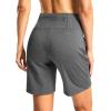 imageWomens Athletic Shorts with Zipper Pocket 7quot High Waisted Stretchy Bermuda Shorts for Women Workout Running CasualCharcoal