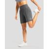 imageWomens Athletic Shorts with Zipper Pocket 7quot High Waisted Stretchy Bermuda Shorts for Women Workout Running CasualCharcoal