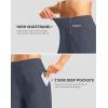 imageWomens Athletic Shorts with Zipper Pocket 7quot High Waisted Stretchy Bermuda Shorts for Women Workout Running CasualDusty Blue