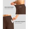 imageWomens Athletic Shorts with Zipper Pocket 7quot High Waisted Stretchy Bermuda Shorts for Women Workout Running CasualEspresso