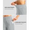 imageWomens Athletic Shorts with Zipper Pocket 7quot High Waisted Stretchy Bermuda Shorts for Women Workout Running CasualLight Grey