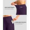 imageWomens Athletic Shorts with Zipper Pocket 7quot High Waisted Stretchy Bermuda Shorts for Women Workout Running CasualPurple
