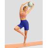 imageWomens Athletic Shorts with Zipper Pocket 7quot High Waisted Stretchy Bermuda Shorts for Women Workout Running CasualRoyal Blue