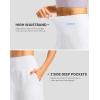 imageWomens Athletic Shorts with Zipper Pocket 7quot High Waisted Stretchy Bermuda Shorts for Women Workout Running CasualWhite