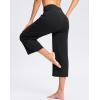 imageWomens Capri Pants with Pockets High Waist Yoga Pants Wide Leg Workout Crop Summer Pants for Casual Travel ExerciseBlack
