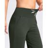 imageWomens Capri Pants with Pockets High Waist Yoga Pants Wide Leg Workout Crop Summer Pants for Casual Travel ExerciseDark Green