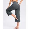 imageWomens Capri Pants with Pockets High Waist Yoga Pants Wide Leg Workout Crop Summer Pants for Casual Travel ExerciseDark Grey