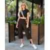 imageWomens Capri Pants with Pockets High Waist Yoga Pants Wide Leg Workout Crop Summer Pants for Casual Travel ExerciseFudge Coffee