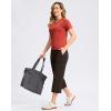 imageWomens Capri Pants with Pockets High Waist Yoga Pants Wide Leg Workout Crop Summer Pants for Casual Travel ExerciseFudge Coffee