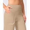 imageWomens Capri Pants with Pockets High Waist Yoga Pants Wide Leg Workout Crop Summer Pants for Casual Travel ExerciseKhaki