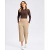 imageWomens Capri Pants with Pockets High Waist Yoga Pants Wide Leg Workout Crop Summer Pants for Casual Travel ExerciseKhaki
