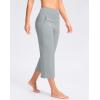 imageWomens Capri Pants with Pockets High Waist Yoga Pants Wide Leg Workout Crop Summer Pants for Casual Travel ExerciseLight Grey
