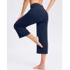imageWomens Capri Pants with Pockets High Waist Yoga Pants Wide Leg Workout Crop Summer Pants for Casual Travel ExerciseNavy Blue