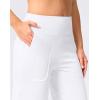 imageWomens Capri Pants with Pockets High Waist Yoga Pants Wide Leg Workout Crop Summer Pants for Casual Travel ExerciseWhite