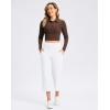imageWomens Capri Pants with Pockets High Waist Yoga Pants Wide Leg Workout Crop Summer Pants for Casual Travel ExerciseWhite