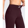 imageWomens Capri Pants with Pockets High Waist Yoga Pants Wide Leg Workout Crop Summer Pants for Casual Travel ExerciseWine