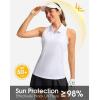 imageWomens Sleeveless Golf Shirt Zip Up Quick Dry Collared Tank Tops Racerback Tennis Athletic Polo Shirts for WomenAwhite