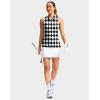 imageWomens Sleeveless Golf Shirt Zip Up Quick Dry Collared Tank Tops Racerback Tennis Athletic Polo Shirts for WomenBlack Blue Argyle