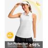 imageWomens Sleeveless Golf Shirt Zip Up Quick Dry Collared Tank Tops Racerback Tennis Athletic Polo Shirts for WomenBlack Dot