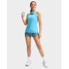 imageWomens Sleeveless Golf Shirt Zip Up Quick Dry Collared Tank Tops Racerback Tennis Athletic Polo Shirts for WomenBlue