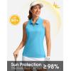 imageWomens Sleeveless Golf Shirt Zip Up Quick Dry Collared Tank Tops Racerback Tennis Athletic Polo Shirts for WomenBlue