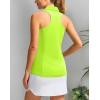 imageWomens Sleeveless Golf Shirt Zip Up Quick Dry Collared Tank Tops Racerback Tennis Athletic Polo Shirts for WomenFluorescent Green