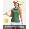 imageWomens Sleeveless Golf Shirt Zip Up Quick Dry Collared Tank Tops Racerback Tennis Athletic Polo Shirts for WomenGreen