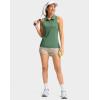 imageWomens Sleeveless Golf Shirt Zip Up Quick Dry Collared Tank Tops Racerback Tennis Athletic Polo Shirts for WomenGreen