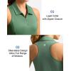 imageWomens Sleeveless Golf Shirt Zip Up Quick Dry Collared Tank Tops Racerback Tennis Athletic Polo Shirts for WomenGreen