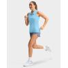 imageWomens Sleeveless Golf Shirt Zip Up Quick Dry Collared Tank Tops Racerback Tennis Athletic Polo Shirts for WomenLight Blue
