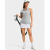 imageWomens Sleeveless Golf Shirt Zip Up Quick Dry Collared Tank Tops Racerback Tennis Athletic Polo Shirts for WomenLight Grey