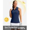 imageWomens Sleeveless Golf Shirt Zip Up Quick Dry Collared Tank Tops Racerback Tennis Athletic Polo Shirts for WomenNavy