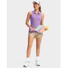 imageWomens Sleeveless Golf Shirt Zip Up Quick Dry Collared Tank Tops Racerback Tennis Athletic Polo Shirts for WomenPurple