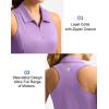 imageWomens Sleeveless Golf Shirt Zip Up Quick Dry Collared Tank Tops Racerback Tennis Athletic Polo Shirts for WomenPurple