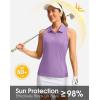 imageWomens Sleeveless Golf Shirt Zip Up Quick Dry Collared Tank Tops Racerback Tennis Athletic Polo Shirts for WomenPurple