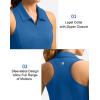 imageWomens Sleeveless Golf Shirt Zip Up Quick Dry Collared Tank Tops Racerback Tennis Athletic Polo Shirts for WomenRoyal Blue