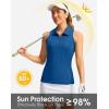 imageWomens Sleeveless Golf Shirt Zip Up Quick Dry Collared Tank Tops Racerback Tennis Athletic Polo Shirts for WomenRoyal Blue