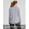 imageWomens Sun Shirts UPF 50 Long Sleeve UV Protection Shirt Lightweight Quick Dry Workout Hiking Tops for WomenWhiteDeep Sea Stripe